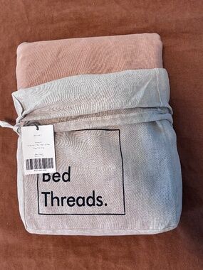 NWT Bed Threads 100% Flax Linen Terracotta KING / CALI KING FLAT SHEET